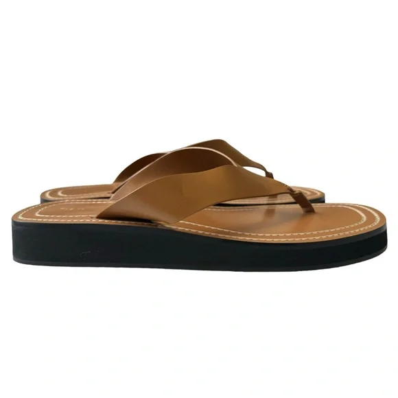 SOLD The Row Ginza Flip Flop Sandals Tan Leather - Picture 5 of 11